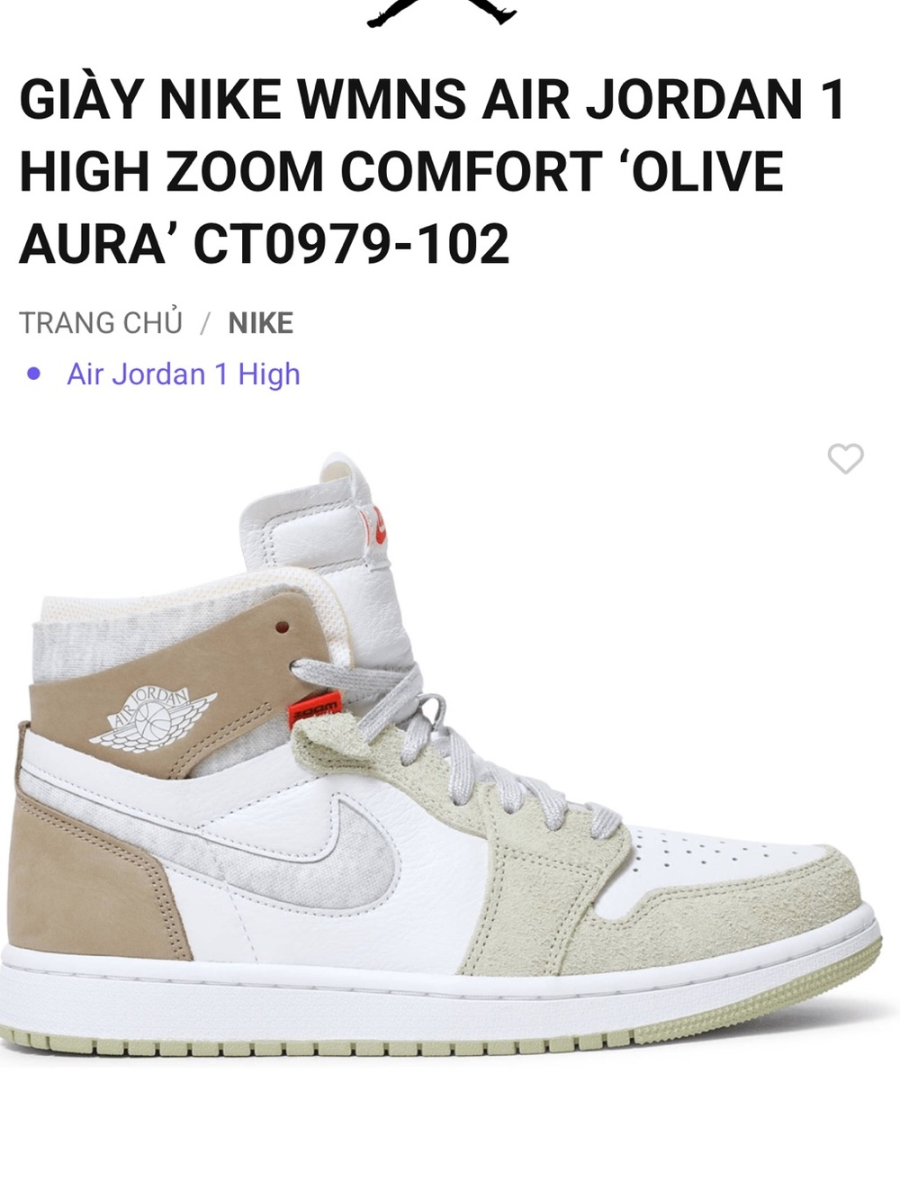 Jordan 1 High Zoom Olive Aura Women's Sneakers